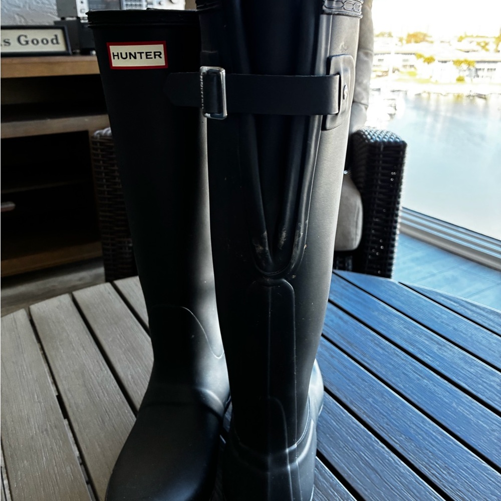 Hunter Black Men's Rain Boots